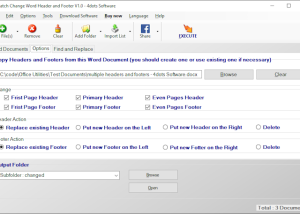 software - Batch Change Word Header and Footer 1.2 screenshot