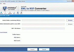 Batch EML to NSF Converter screenshot