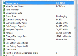 software - BatteryInfoView 1.25 screenshot