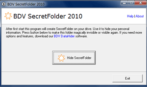 software - BDV SecretFolder 2010 screenshot