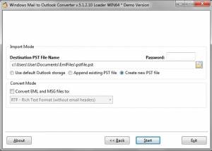 software - Best Windows Mail to Outlook Converter 1.0.0.0 screenshot