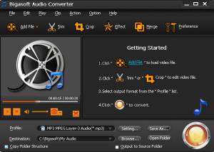 software - Bigasoft Audio Converter 5.8.0.8857 screenshot