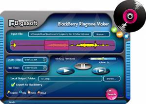 Bigasoft BlackBerry Ringtone Maker screenshot