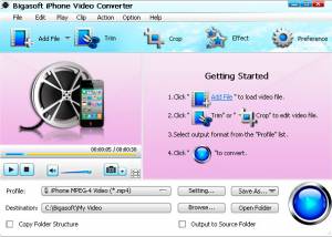 software - Bigasoft iPhone Video Converter 3.7.49.5044 screenshot