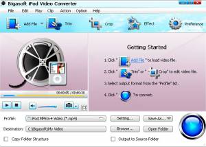 Bigasoft iPod Video Converter screenshot