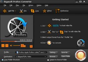 Bigasoft ProRes Converter screenshot