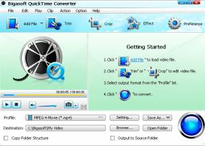 software - Bigasoft QuickTime Converter 3.7.50.5067 screenshot