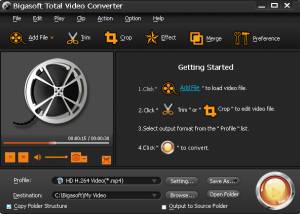 software - Bigasoft Total Video Converter 6.6.0.8858 screenshot