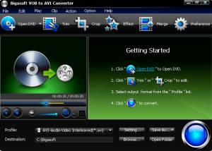 software - Bigasoft VOB to AVI Converter 3.2.3.4772 screenshot