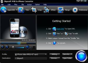 software - Bigasoft VOB to iPhone Converter 3.2.3.4772 screenshot