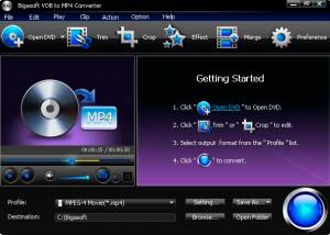 Bigasoft VOB to MP4 Converter screenshot