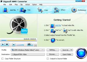 software - Bigasoft WMV Converter 3.7.49.5044 screenshot