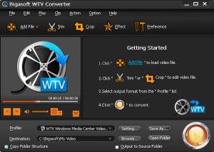 Bigasoft WTV Converter screenshot