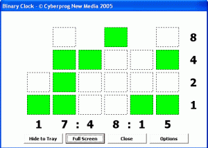 BinaryClock screenshot