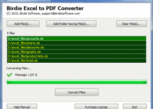 software - Birdie Excel to PDF Converter 2.7 screenshot