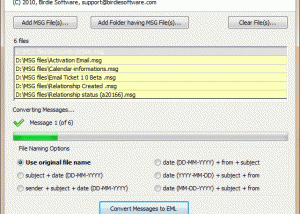 software - Birdie MSG to EML Converter 2.7 screenshot