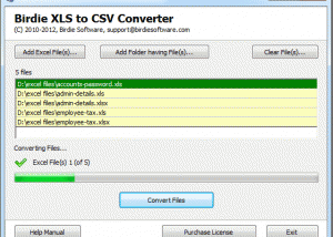 software - Birdie XLS to CSV Converter 3.1 screenshot