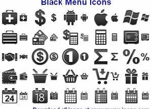 Black Menu Icons screenshot