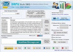 Blackberry Bulk Messages Sender screenshot