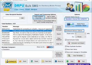 software - BlackBerry SMS Software 6.9.2 screenshot