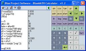 software - BlueMATH Calculator 1.02 screenshot