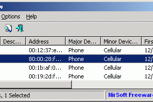 software - BluetoothView 1.70 screenshot