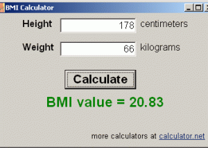software - BMI Calculator 1.0.0 screenshot
