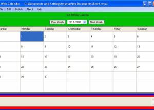 software - Bob's Web Calendar 1.0.0.9 screenshot