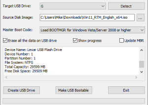 software - Bootable USB Creator 1.01 screenshot