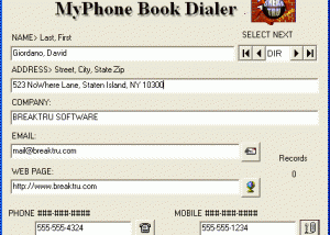 software - BREAKTRU MyPhone Book Dialer 10.5.0 screenshot