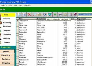 Bronze Inventory POS System screenshot