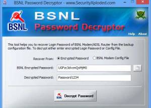 software - BSNL Password Decryptor 2.0 screenshot