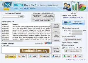 software - Bulk SMS Software Blackberry 6.6.1 screenshot