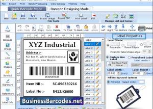 Business USS-93 Barcode Label Tool screenshot