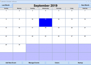 software - Calendar Schedule Software 7.0 screenshot