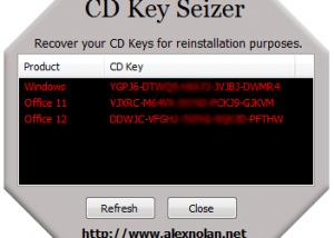 software - CD Key Seizer 2.01 screenshot