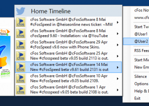 software - cFos Twitter Notifier 2.52 screenshot