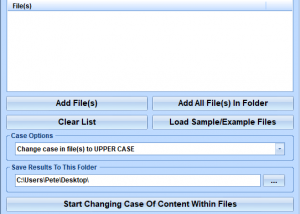 Change Case Of File Content To Proper, Upper, Lower & Sentence Software screenshot