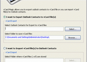 Change Contacts From Outlook to Windows Contacts screenshot