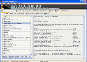 software - CheatBook-DataBase 2007 1.0 screenshot