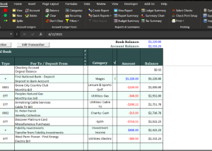 software - Checkbook for Excel 7.06 screenshot