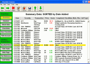 software - Checklist Investor 4.02 screenshot