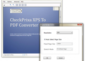 software - CheckPrixa XPS To PDF Converter 1.20 screenshot