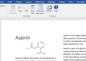 Chemistry Add-in for Word screenshot