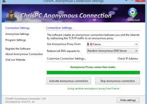 software - ChrisPC Anonymous Connection 2.30 screenshot