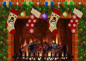 Christmas Decorated Fireplace screenshot