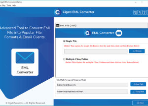 software - Cigati EML Converter Tool 21.9 screenshot