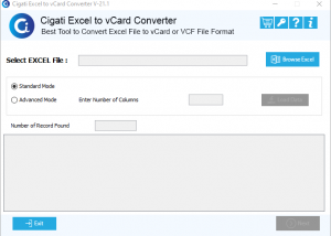 Cigati Excel to vCard Converter Tool screenshot