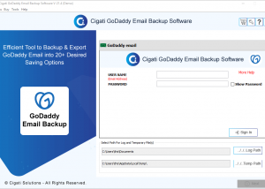 Cigati GoDaddy Email Backup Tool screenshot