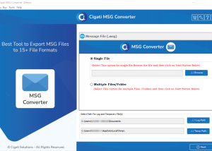 Cigati MSG to PDF Converter Tool screenshot